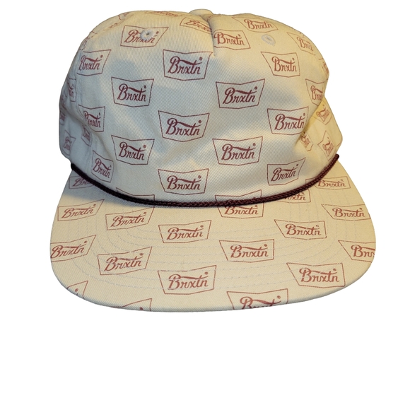 Brixton Other - Brixton Yupoong "Sample" Rope Snapback Hat - Cream/Maroon